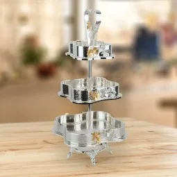 Silver 3-Tier Serving Rack 60 x 27 cm - 2SS7-1400