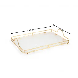 Golden Snow Metal and Acrylic Serving Tray30 x 45 cm