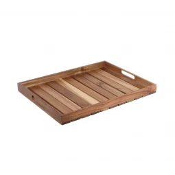 Elegant Wood Serving Tray/Dark Brown - Rectangular