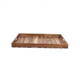 Elegant Wood Serving Tray/Dark Brown - Rectangular