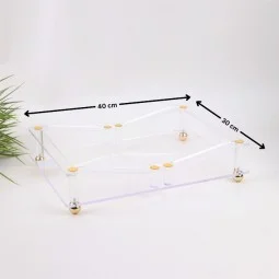 Acrylic presentation set - with golden base - 30 x 40 cm