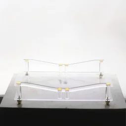 Acrylic presentation set - with golden base - 30 x 40 cm