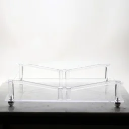 Acrylic presentation set - with silver base - 30 x 40 cm