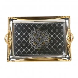 Steel tapestry set with gold edges, 3 pieces
