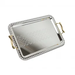 Elegant stainless steel tabasi set - silver - 3 pieces