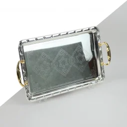 طقم تباسي استيل بتصميم عصري - فضي- 3 قطع 