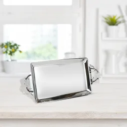 Elegant steel serving tray - rectangular