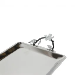 Elegant steel serving tray - rectangular