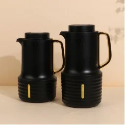 طقم ترامس بتصميم انيق - اسود - سعة 1 لتر + 0.6 لتر - 2G1BB200068
