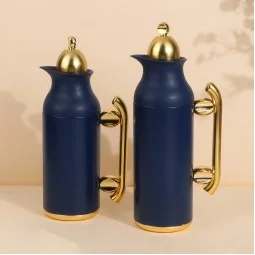 Distinctively Designed Coffee and Tea Thermos Set – Blue – Capacities: 1L & 0.7L – Push-Button Dispenser – 2G1BB200165