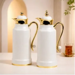 Luxury Hospitality Thermos Set for Coffee and Tea - 1 Liter + 1 Liter Capacity - 2G1BB200204