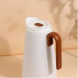 Premium hospitality thermos with wooden handle - push-button - 1 liter capacity - 2G1BB200219