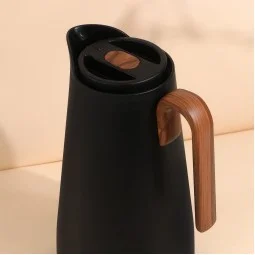 Premium hospitality thermos with wooden handle - push-button - 1 liter capacity - 2G1BB200224