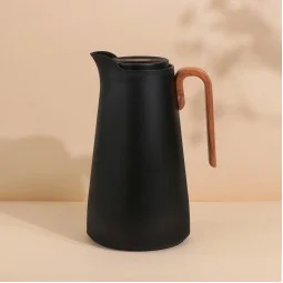Premium hospitality thermos with wooden handle - push-button - 1 liter capacity - 2G1BB200224