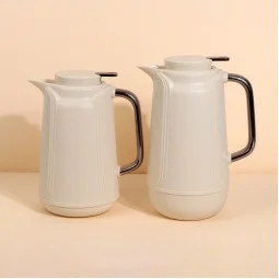 طقم ترامس قهوة وشاي بتصميم مميز - سعة 1 لتر + 0.7 لتر -ضغاط - 2S1BB200024