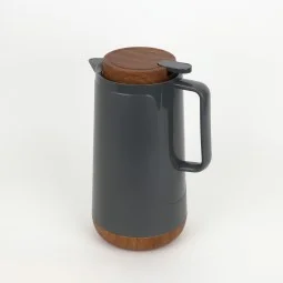 Thermos Flask with Stylish Wooden Design - Grey - 1.6L