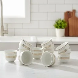 Porcelain Coffee Cups Set – 12 Pieces