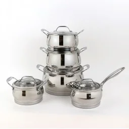 Luxury Stainless Steel Cookware Set with Glass Lid - 10 Pieces