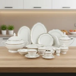 Luxury decorative porcelain dinnerware set, 60 pieces - for 6 people