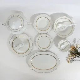 Luxury 70-Piece Porcelain Dinner Set - Classically Elegant Pattern, Serves 12