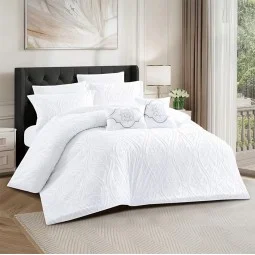 Magic White Luxury Modern Design Single Jacquard Quilt - 8 Pieces