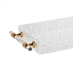 Wear an acrylic snow presentation with a golden handle. 32.5 cm