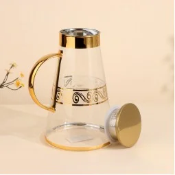Jack Glass Juice Bottle with Gold Engravings - 1.8 Liters - 2M1T600268