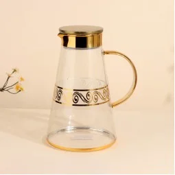 Jack Glass Juice Bottle with Gold Engravings - 1.8 Liters - 2M1T600268