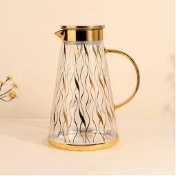 Jack Glass Juice Bottle with Gold Engravings - 1.8 Liters - 2M1T600269