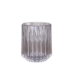 Set of striped glass juice cups - transparent - 6 pieces/10x8 cm