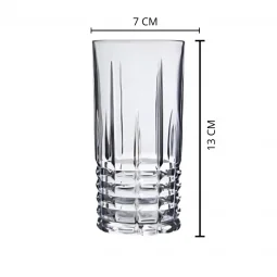 A set of elegant glass juice cups - transparent - 6 pieces