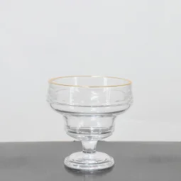 Gold framed glass dessert cups set 3 pieces 2ss20-616