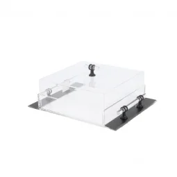 Clear Acrylic Rectangular Serving Plate with Black Edges 2ss7-1001