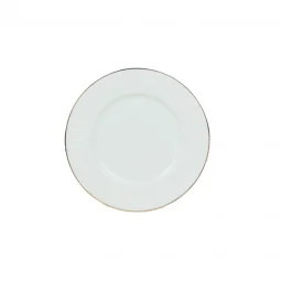 Ceramic Serving Platter - White with Gold Rims - 19 x 19 cm