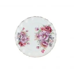Pink Floral Patterned Plate - 19 x 19 cm