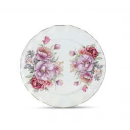 Pink Floral Patterned Plate - 27 x 27 cm