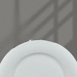 صحن تقديم دائري - بخط فضي - 26×26 سم 