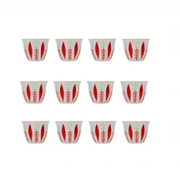 طقم فناجين البادية - حجم صغير-12 قطعة- 5×7 سم - 2SS4-508