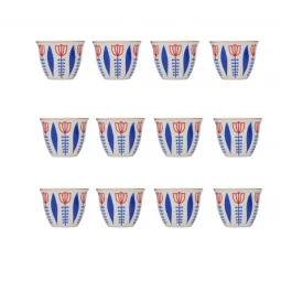 طقم فناجين البادية - حجم كبير-12 قطعة-6×7.5 سم- 2SS4-509