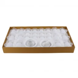 A set of coffee and tea cups - transparent white - 36 pieces