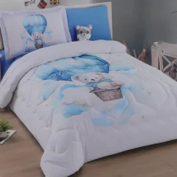 White and blue children's bed mattress - 4 pieces