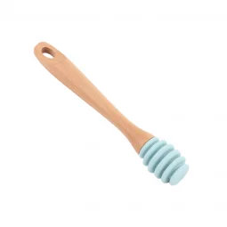 Silicone honey spoon with wooden handle, 18 cm